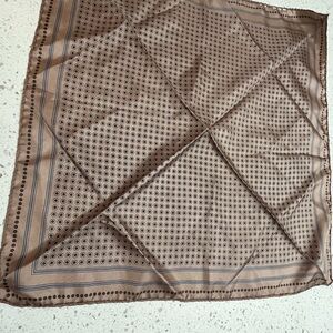 Elegant Brown Patterned Pocket Square silk hand rolled in Italy